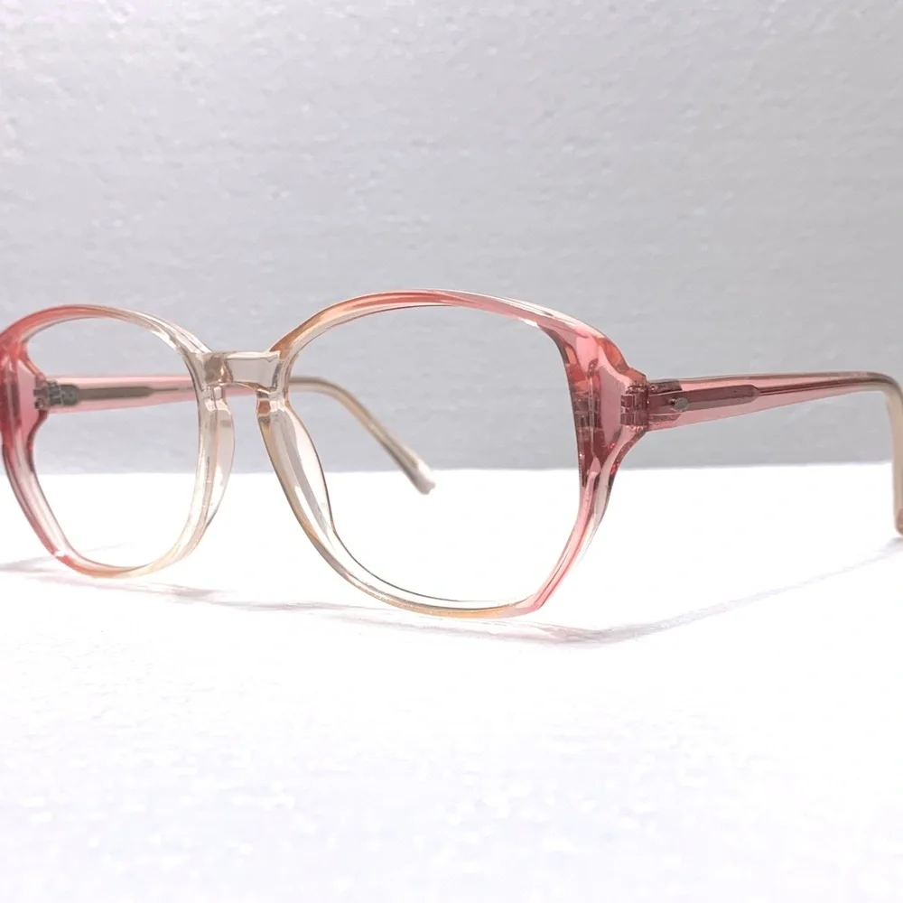 80's Vintage Pink Pastel Large Eyeglass Frames Pale Fair Freckled Girl